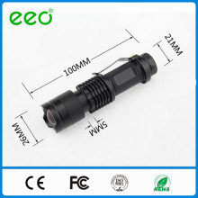 Mini Flashlight Aluminum Alloy Rechargable 7W 300LM Mini Led Flashlight